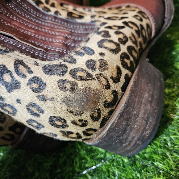 Freebird by Steven Maroon and Leopard Ankle Boots womens size 9 - Picture 5 of 8